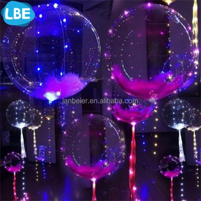 China Gift Toy Balloon Party Decoration Led String Transparent Bobo Globo for sale