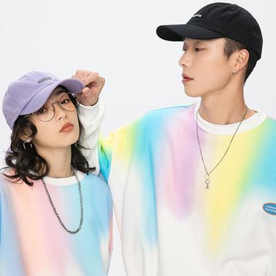 China Hot Sale High Quality Breathable Heavy Oversized Heavy Rainbow Terry Sweatshirts Anti-Wrinkle Hoodies Unisex Hoodie for sale