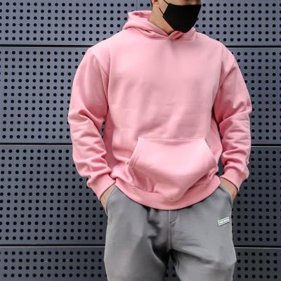 China Anti-Wrinkle Hip Hop With Fleece Mens Hoodies Sweatshirt Solid Pullover Heavy Dropped Shoulder Oversized Hoodies For Men for sale