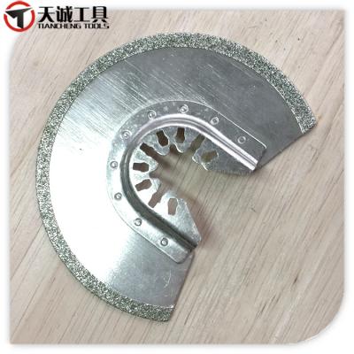 China 86mm Blade of Diamond Grit Vacuum Brazed Diamond Semicircle Oscillating Multitool for sale