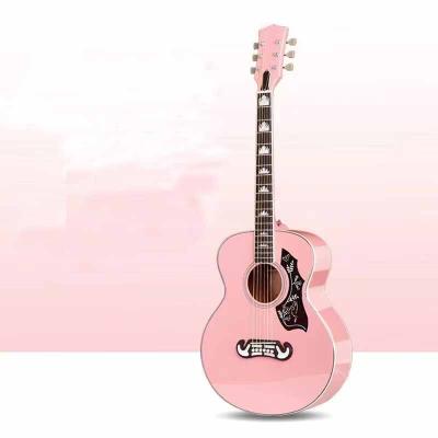 China Factory wholesale music 38 inch acoustic guitar, veneer light mahogany guitar, can be equipped with the pickup guitar for sale