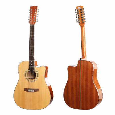 China Factory Stock 12 String Acoustic Guitar Veneer Guitar Gift Flawless High Quality Flawless Guitar for sale