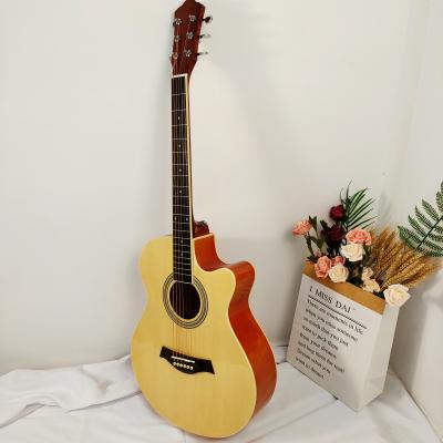 China 40 Inch Exquisite Guitar Beginner Acoustic Guitar Customization Folk Wholesale Luminous Outdoor Chitarra for sale