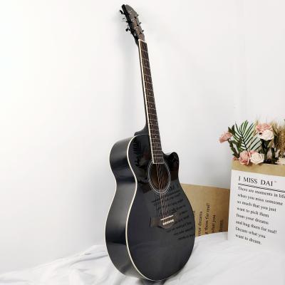 China Acoustic guitar 40 inch guitar exquisite folk beginner guitar can add box customization electric chitarra for sale