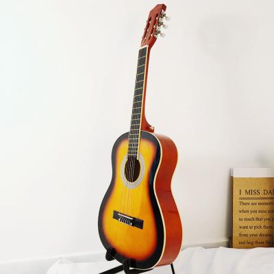 China Linden Manufacturer Direct Selling OEM Service Handmade Classical Guitar 39 Inch Acoustic Guitar Wholesale for sale