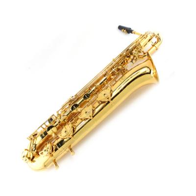 China Hot Selling Nickel Plated Baritone Saxophone Brass Instrument In Flat E Electrophoresis Gold Student Brass Band Playing Bass Saxophone for sale