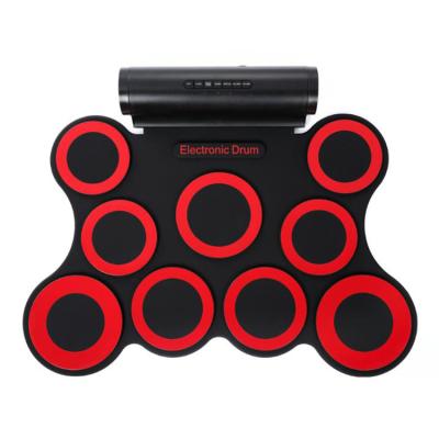 China Silicon Silicone Electronic Drum Set Portable Roll Up Electric Practice Pad Drum Set for sale