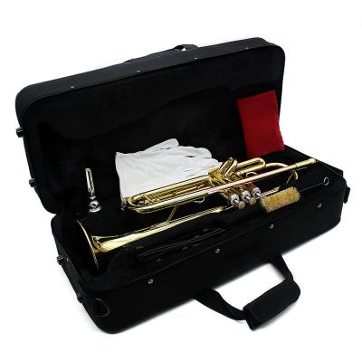 China Exquisite Gold-Painted Nickel Plated Flat Brass Trumpet Bb B Durable Musical Instrument for sale