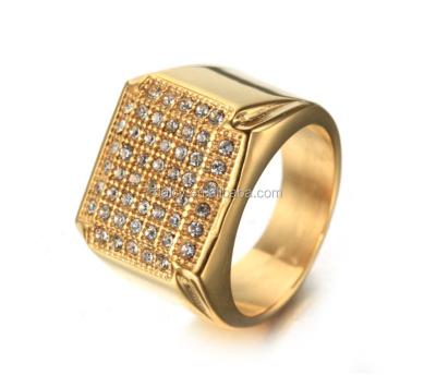 China New Fashion Hiphop DAICY Heavy Heavy Men's Stainless Steel Pave Zircon Diamond Ring Price for sale