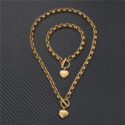 China New Design Fashion Woman Stainless Steel OT TRENDY Heart Chain DAICY Pendant Necklace for sale