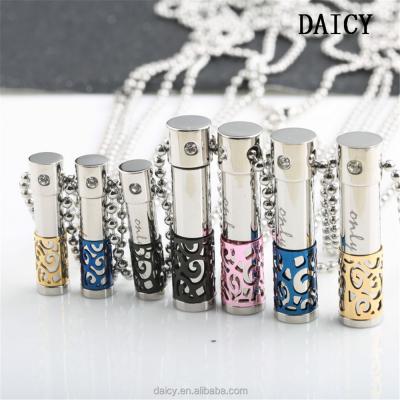 China DAICY CLASSIC Top Quality Stainless Steel Pattern Hollow Ashes Perfume Bottle Necklace Pendant for sale