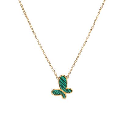 China FASHIONABLE Daicy Fashion Bohemia 316 Stainless Steel 18k Gold Plated Butterfly Women's Necklace for sale