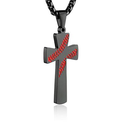 China New DAICY Religious Fashion Unique Stainless Steel Bible Baseball Cross Necklace for sale