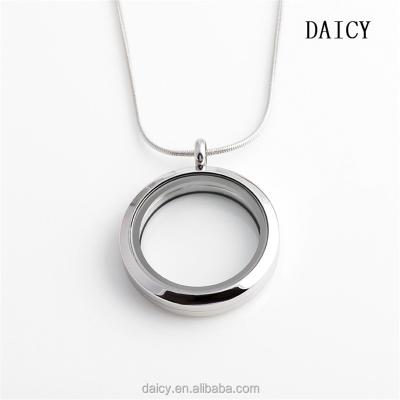 China FASHIONABLE Good Quality Round Photo Phrame Pendant Stainless Steel DAICY Glass Pendant for sale