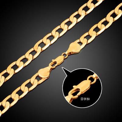 China DAICY Hiphop Jewelry Wholesale Custom Men's High Quality Bling 18k Gold Plated Link Chain Copper Cuban Necklace for sale