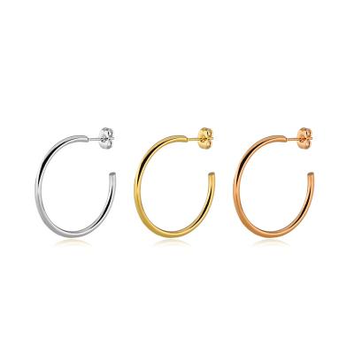 China Wholesale Cheap TRENDY Simple Women Fashion DAICY Circle cc Open Hoop Earrings Stainless Steel for sale