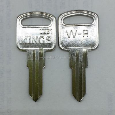 China Mute key or brass llaves for WIRE ROPE furniture lock keys, locker key blank, drawer key blank Mings 0281 for sale