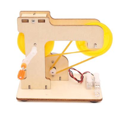 China DIY Project Wooden ROD Material Science DIY Educational Toy Hand Crank Generator for sale