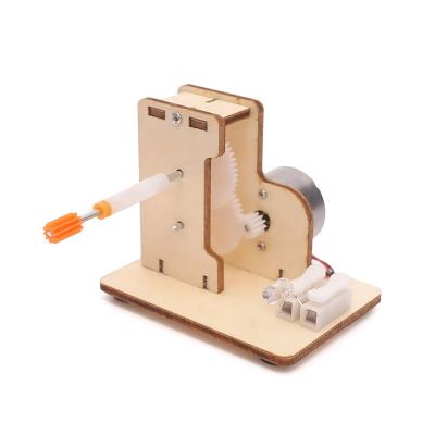 China DIY Project Science Mini Hand Crank Generator Wooden Education Toy Kids DIY Kits for sale