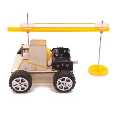 China DIY Project Truck Tractor Road Sweeping Machine Set Wooden Science Educational Toy for sale