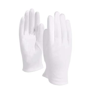 China Large Size 10Pairs White Cotton Cotton Gloves For Silver Coin Jewelry Dry Hands Handling Film for sale