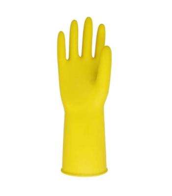 China Household Use Reusable Durable Yellow 100% Rubber Latex Household Gloves For Cleaning Painting Gardening Pet Care for sale