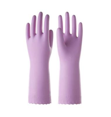 China Reusable PVC Dishwashing Household Gloves Cotton Flock Durable Coating for Gardening Kitchen Waterproof for sale