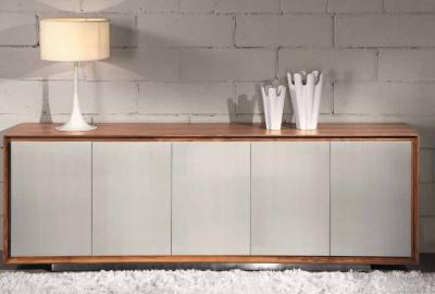 China Indoor Latest Designed Modern Wooden Sideboard Solid Aluminium Top for sale