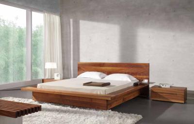 China Bedzaal Koningin Size Walnut Bed Set/Houten Bedden met Stevige Zwarte Okkernoot 1,8 * 2,0 M Te koop