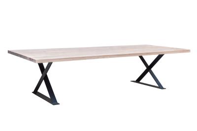 China De stevige Eettafel van de Iep In de was zettende Okkernoot/Roestvrij staaleettafel Te koop