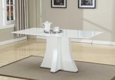 China White Artificial Marble Topped Dining Table Customized Folede 1600*900*750mm for sale