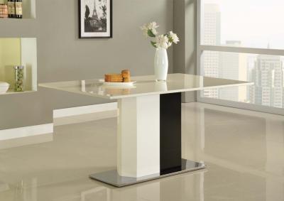 China White Paint Square Steel Marble Dining Tables Modern for Island Resort Room for sale