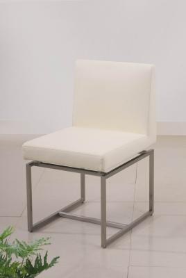 China Customized Furniture Faux Leather Dining Chairs Stainless Steel for sale