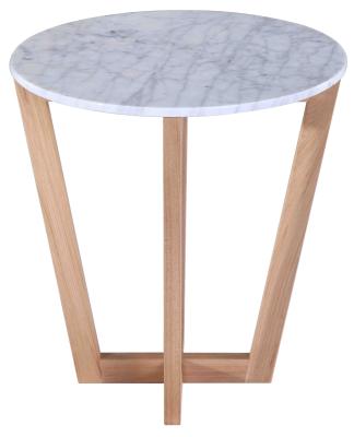 Chine Table basse en bois naturelle de meubles de salon avec le dessus de marbre blanc à vendre