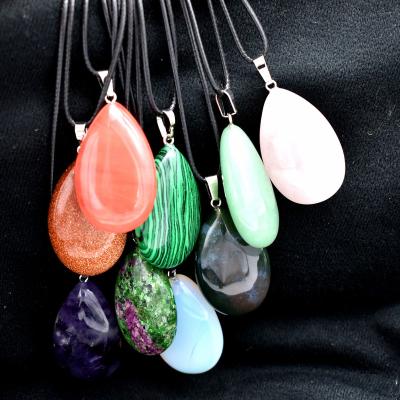 China Luck wholesale charms drop crystal pendant assorted natural stone teardrop pearl pendants for jewelry makingHot sale products for sale