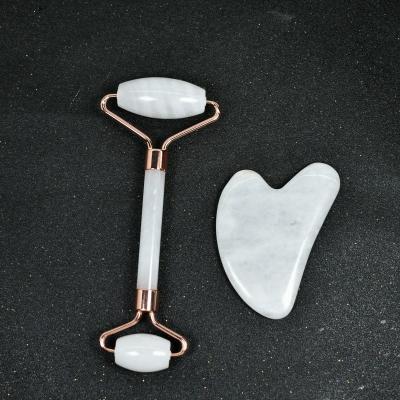 China Gua Sha Scraper Whitening Facial White Facial White Anti Aging Facial Roller Massager Jade Massager Lifting Instrument for sale