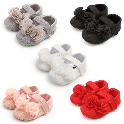 China Hot selling Cotton yarn Flower ball Party ballet toddler girl baby dress shoes for sale