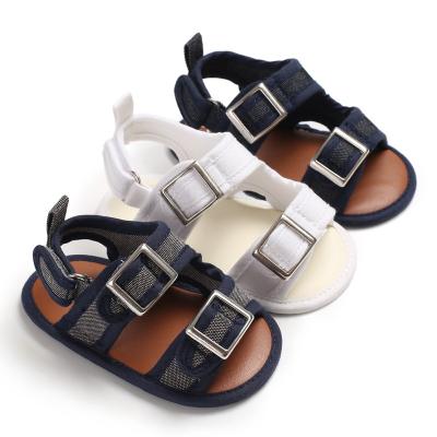 China Free shipping Canvas denim shoes breathable 0-2 years boy and girl Soft sole infant sandals for sale