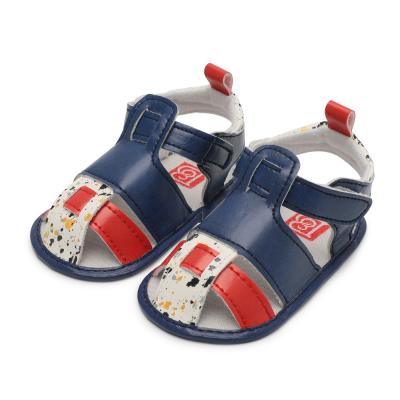 China Special design PU Leather upper soft-sole anti slip 0-2 years  boy summer outdoor baby sandals summer for sale