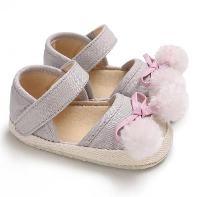 China High quality infant sandals soft sole shoes summer sandal shoe for baby girls 2019 with Cute cotton ball for sale