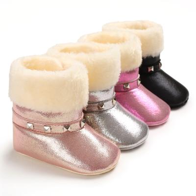 China New arrived PU Leather girl princess 0-18 months girl Holiday party baby boots for sale