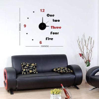 China Fashion Antique Modern Art Creative DIY Style Wall Sticker Clock Stick EVA Numbers Decoration Clock English for sale