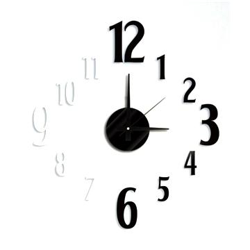 China DIY style antique modern fashion creative wall clock stick EVA Black and white Arabic numerals decoration clock for sale