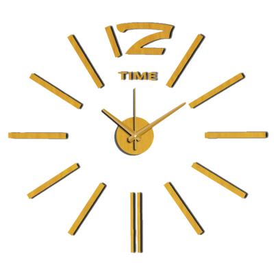 China DIY style antique modern fashion creative wall clock stick EVA decoration numeral clock 60x60cm 10EM103G Golden for sale