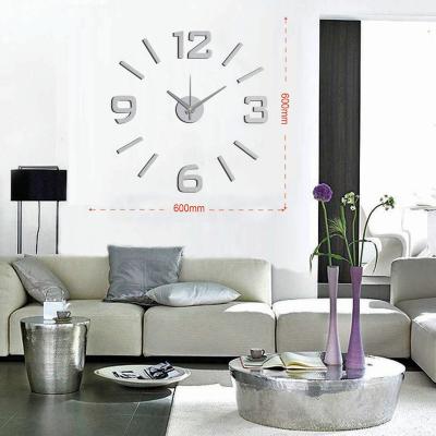 China DIY style antique modern fashion creative wall clock stick EVA Silver decoration numeral clock 60x60cm10EM101S for sale