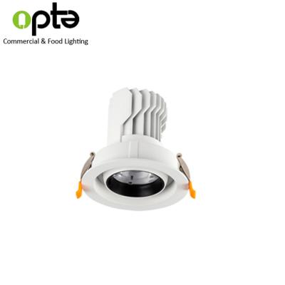 China LED Recessed Down Light Round Square Type 12W Recessed Cutting Hole Rotatable 360D LED Downlight 75mm Anti Glare Down Light For Shop for sale