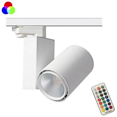 China Newest Retail Store COB Vivid Color Saturation 30W LED RGBW Track Lighting With Remote Controller for sale