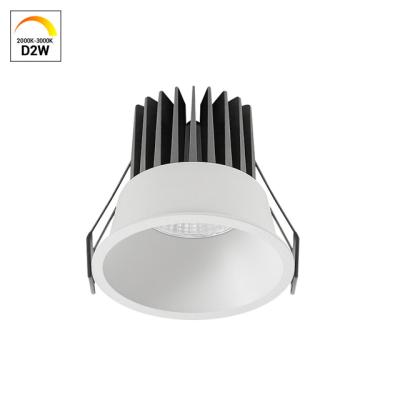 China Modern 7W Flicker Free COB 2000K-3000K Adjustable Warm White Dim To Warm Downlights For Hotel Indoor Lighting for sale