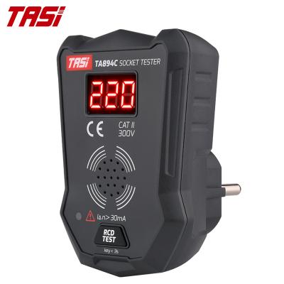 China Yes TASI TA894C 175V~250V Voltage Tester RCD GFCI Voice Tester EU Plug In European Wall Socket Tester for sale