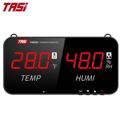 China TASI TA623A Digital Large LED Wall Mounted Thermo Hygrometer Temp Humidity Board Hygrometer 323x173x40mm (L X W X H) for sale